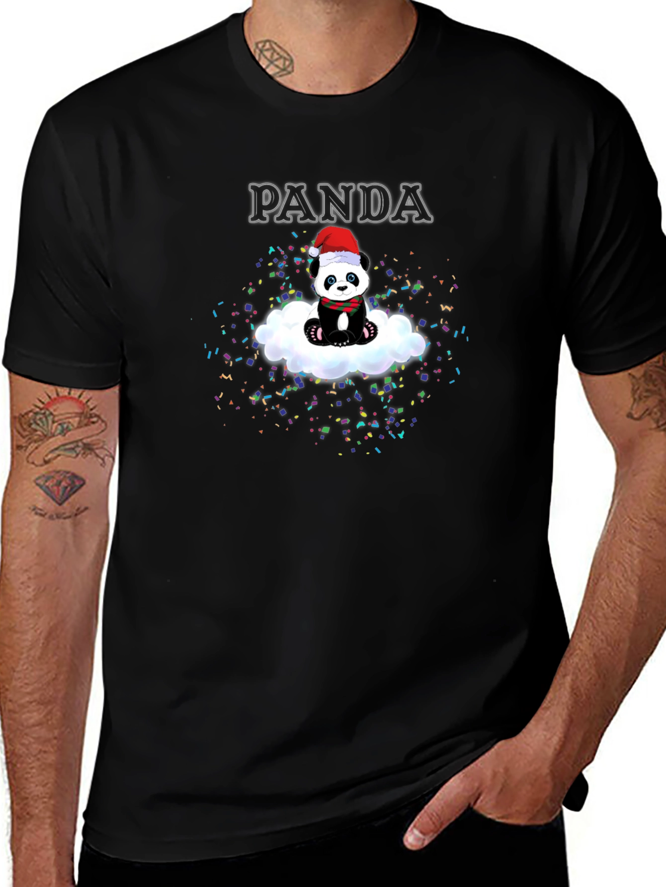 Panda Cloud Christmas T-Shirt