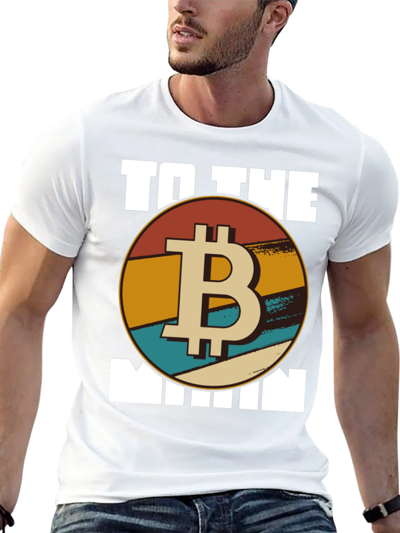 Bitcoin To The Moon T-Shirt - Retro Crypto Tee