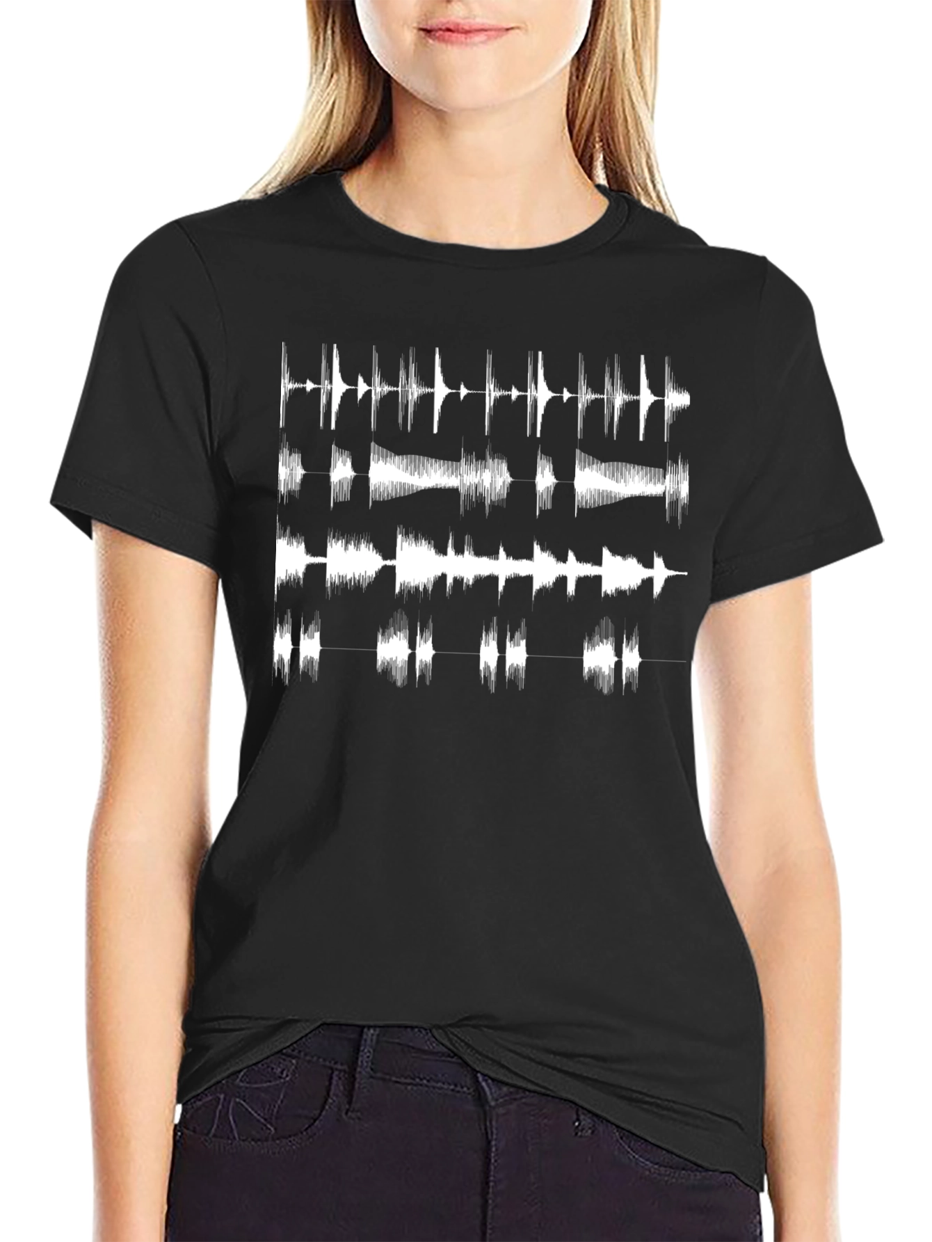Soundwave Graphic Black T-Shirt - Modern Audio Design