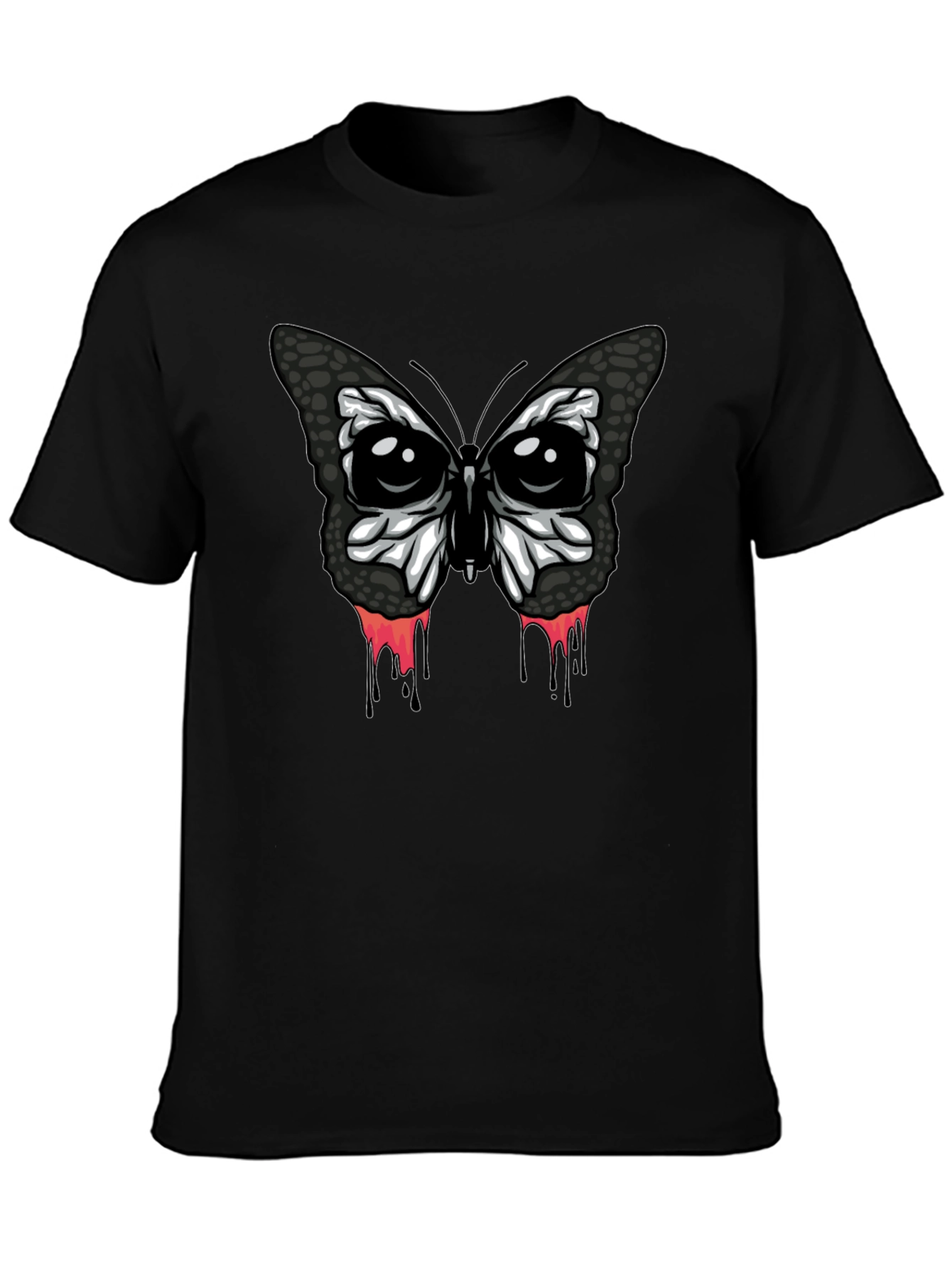 Edgy Butterfly Graphic T-Shirt - Mens Black Tee