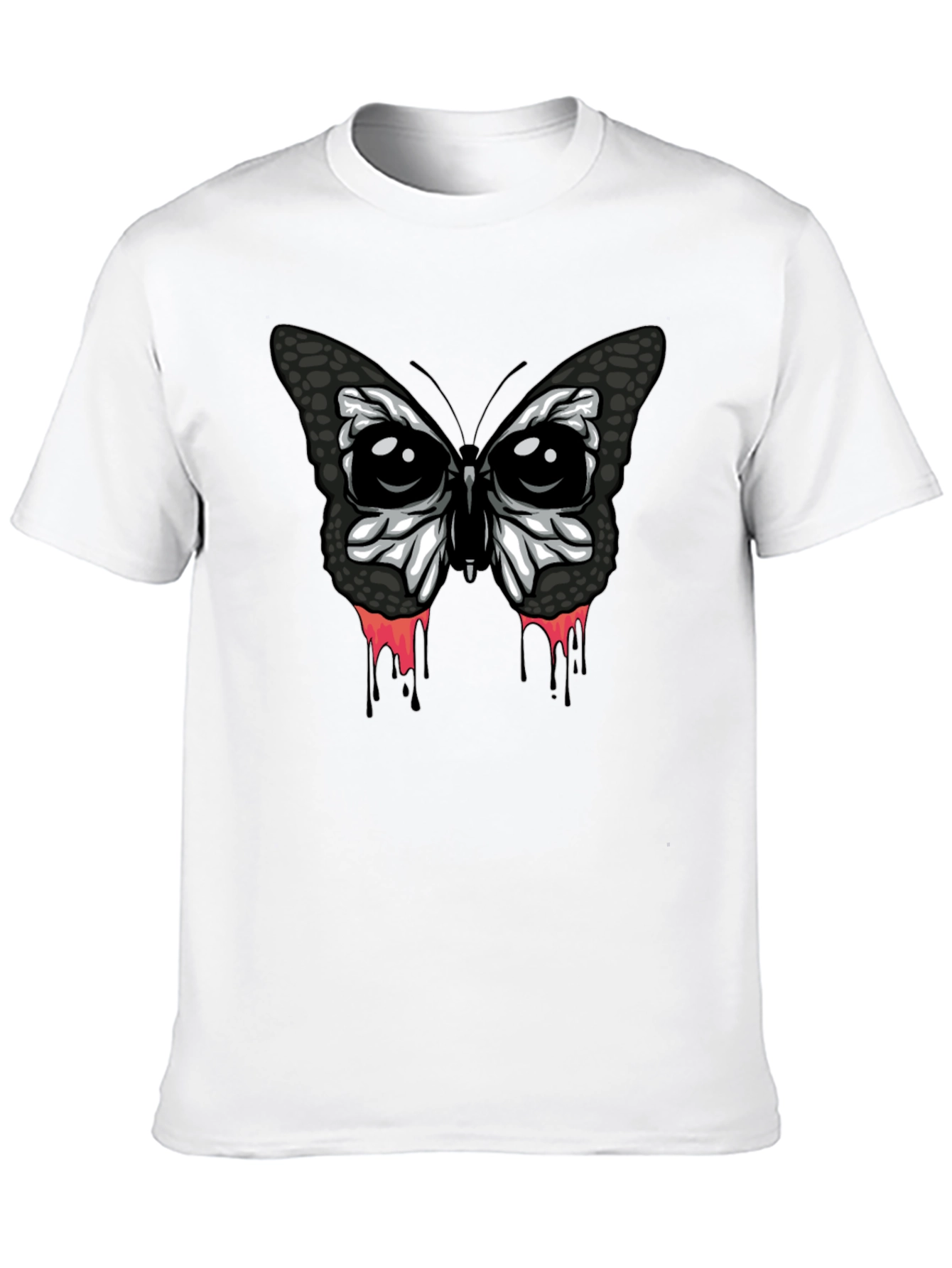Edgy Butterfly Graphic T-Shirt - Mens Black Tee