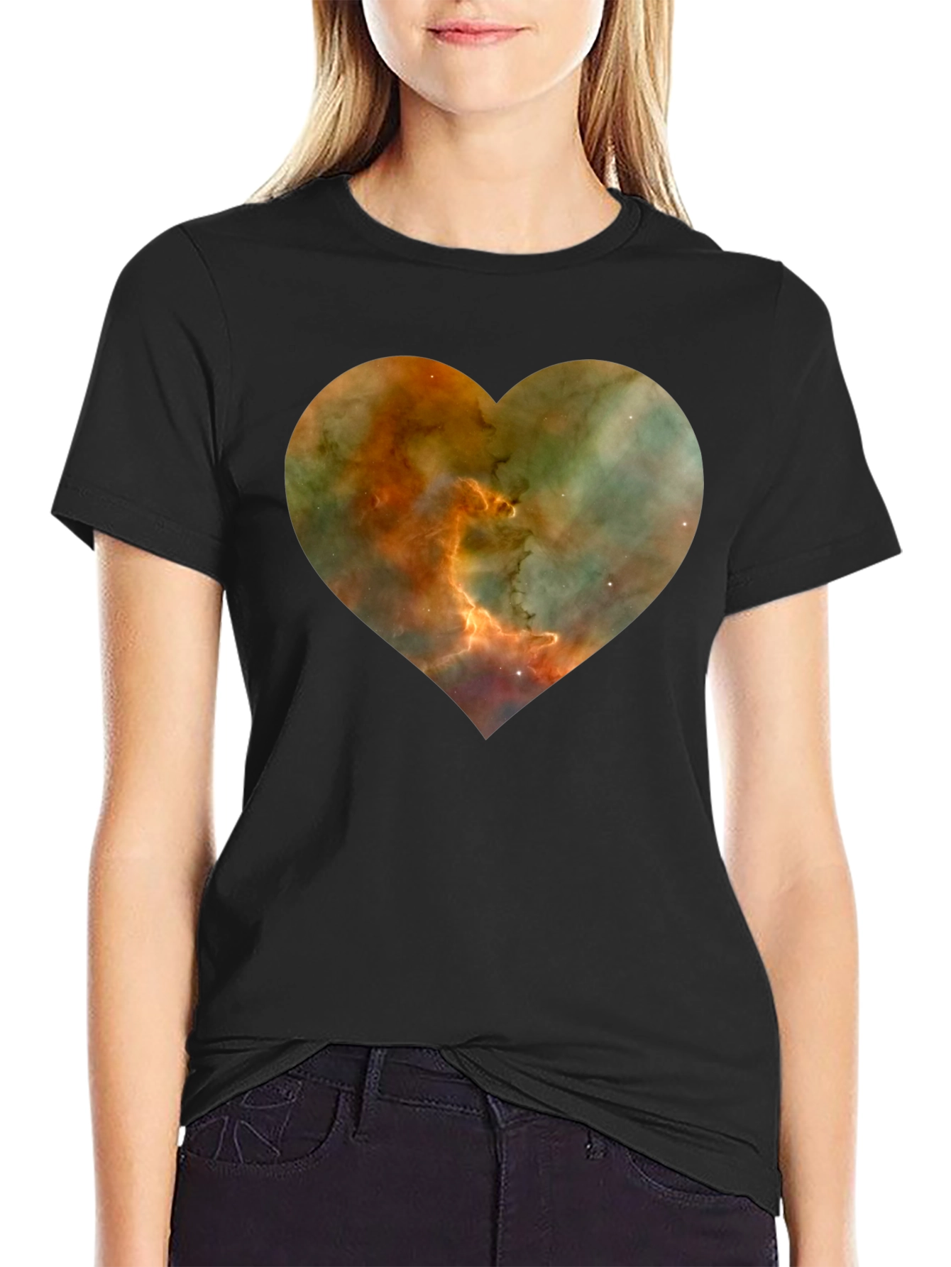 Nebula Heart Black Graphic Tee