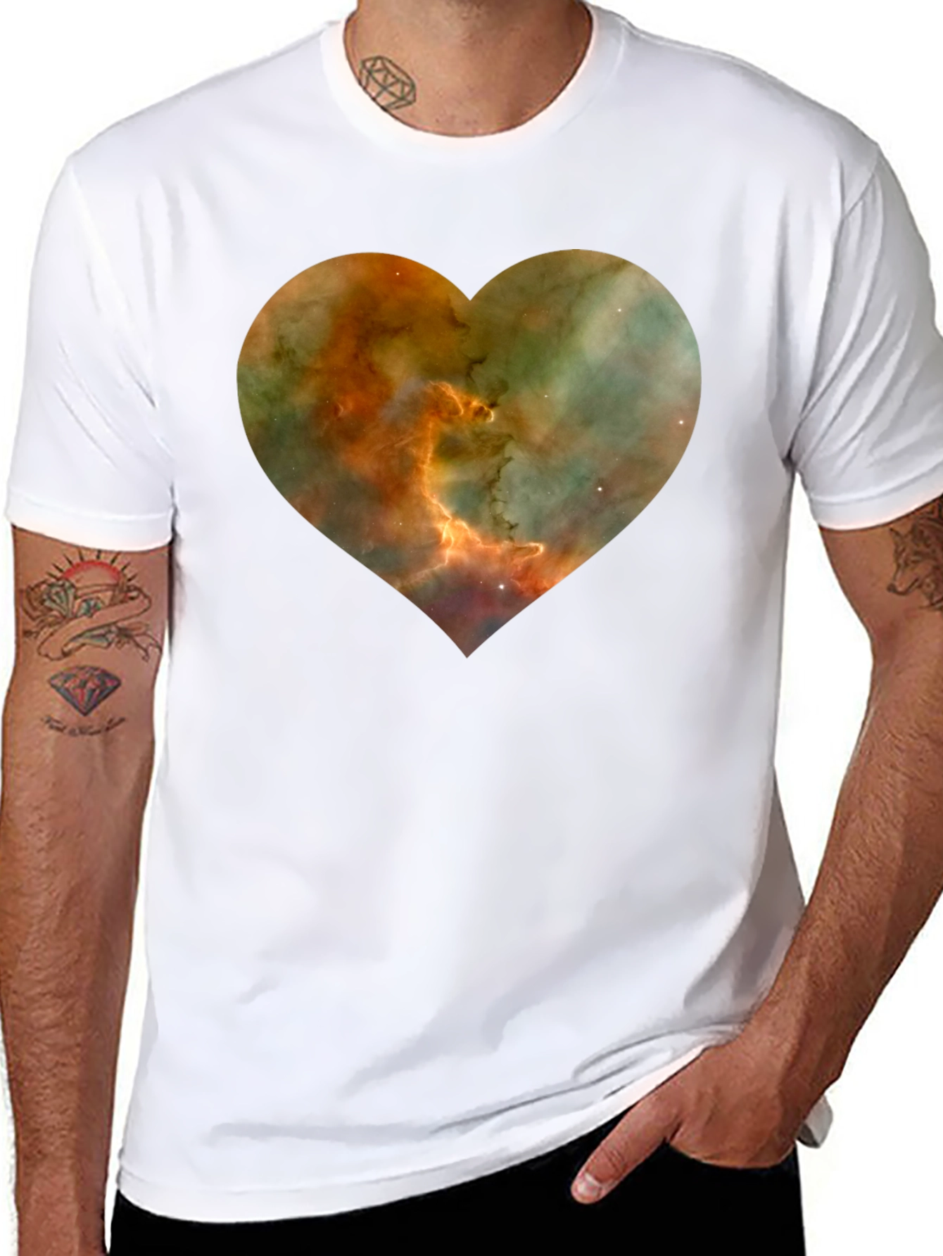 Nebula Heart Black Graphic Tee
