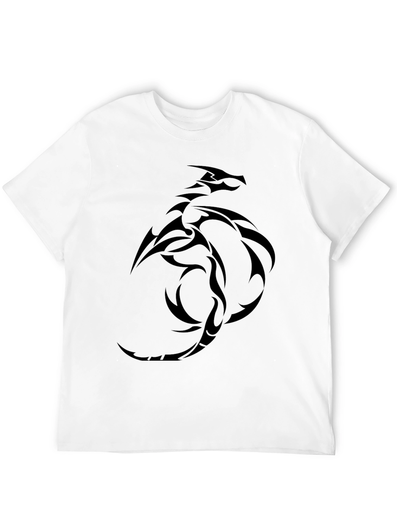 Black Dragon Tribal Graphic Tee - Mens Casual Shirt