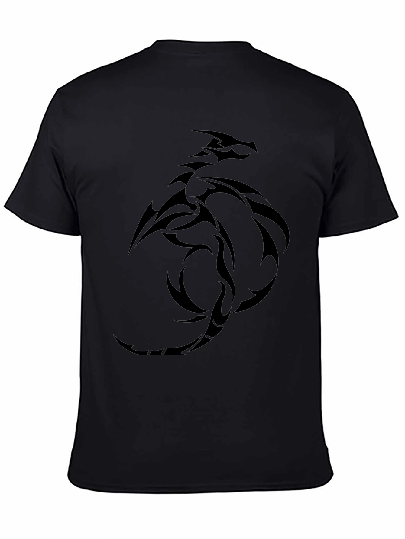 Black Dragon Tribal Graphic Tee - Mens Casual Shirt