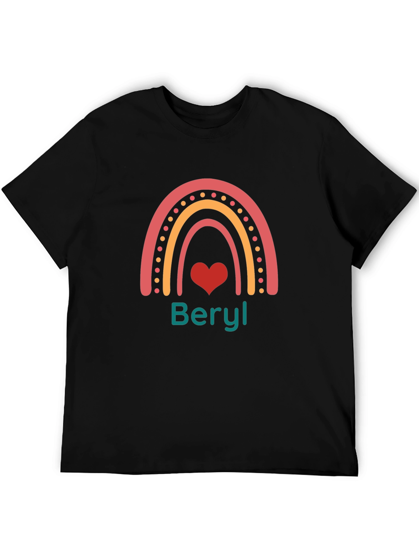 Personalized Rainbow Heart T-Shirt - Custom Name Tee