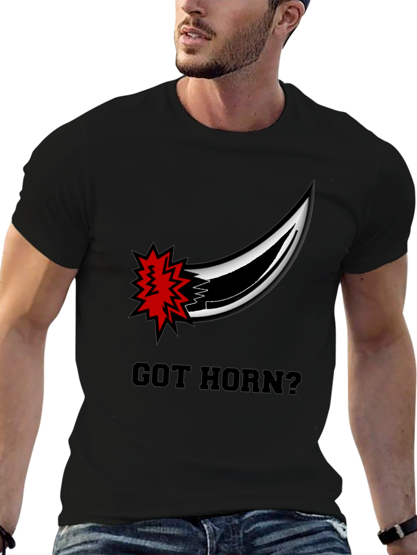 Got Horn? Graphic Black T-Shirt