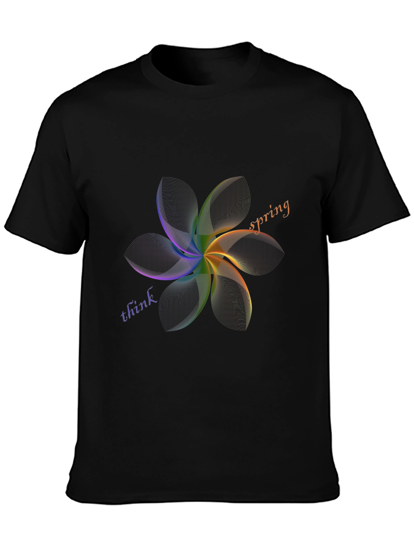 Think Spring Graphic Tee - Stylish Mens Black T-Shirt
