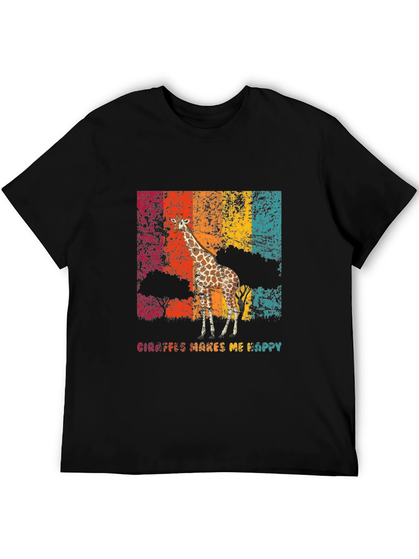 Giraffe Makes Me Happy Graphic T-Shirt