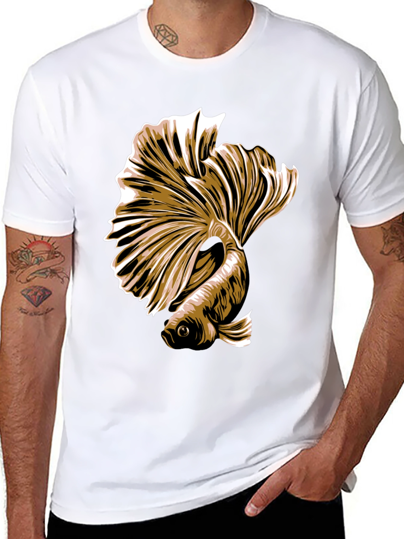 Betta Fish Graphic Tee - Stylish Mens T-Shirt