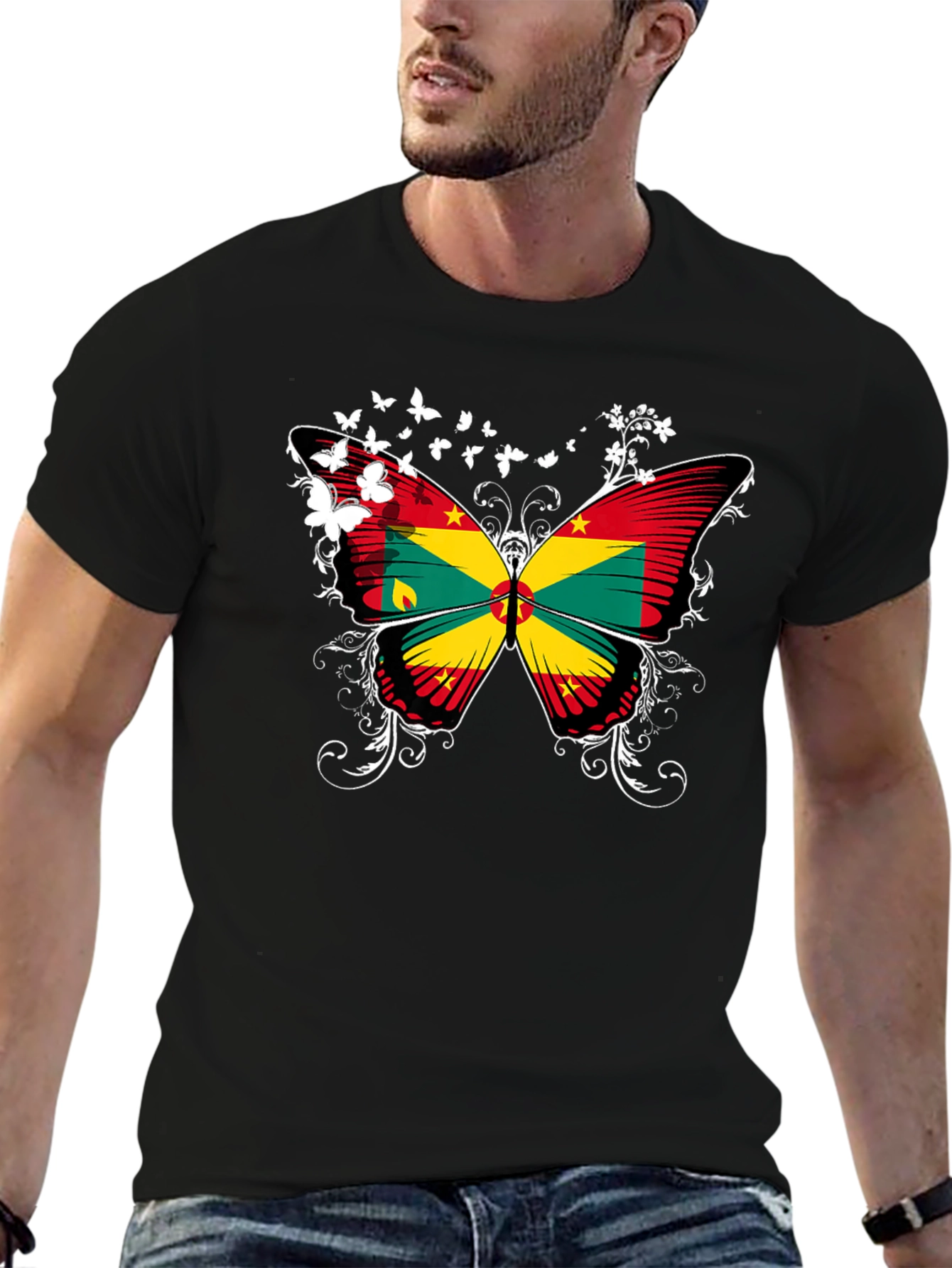 Grenada Butterfly T-Shirt - Black Tee