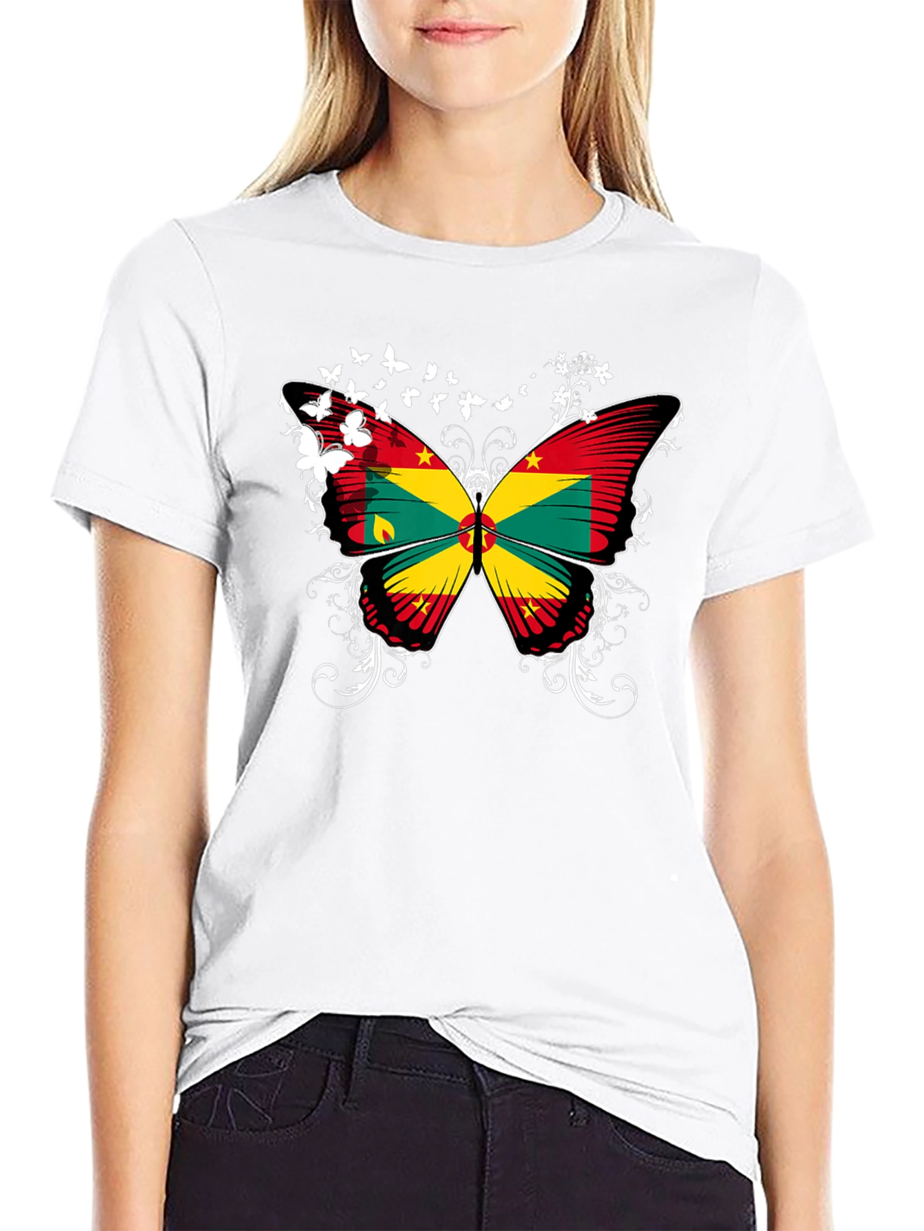 Grenada Butterfly T-Shirt - Black Tee