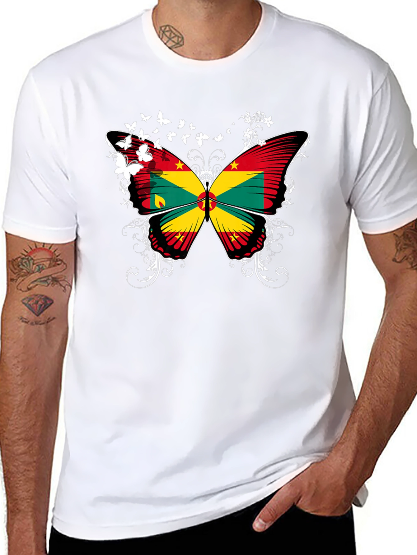 Grenada Butterfly T-Shirt - Black Tee