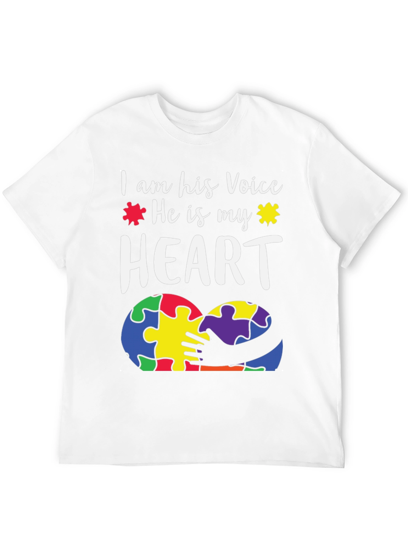 Autism Awareness T-Shirt - Voice and Heart Puzzle Design