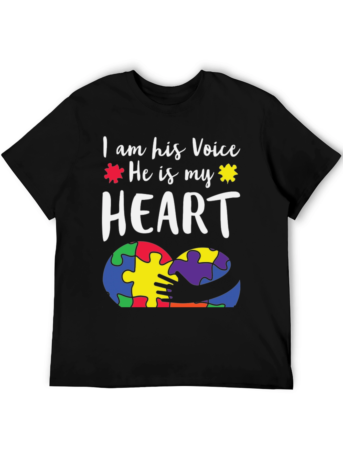 Autism Awareness T-Shirt - Voice and Heart Puzzle Design