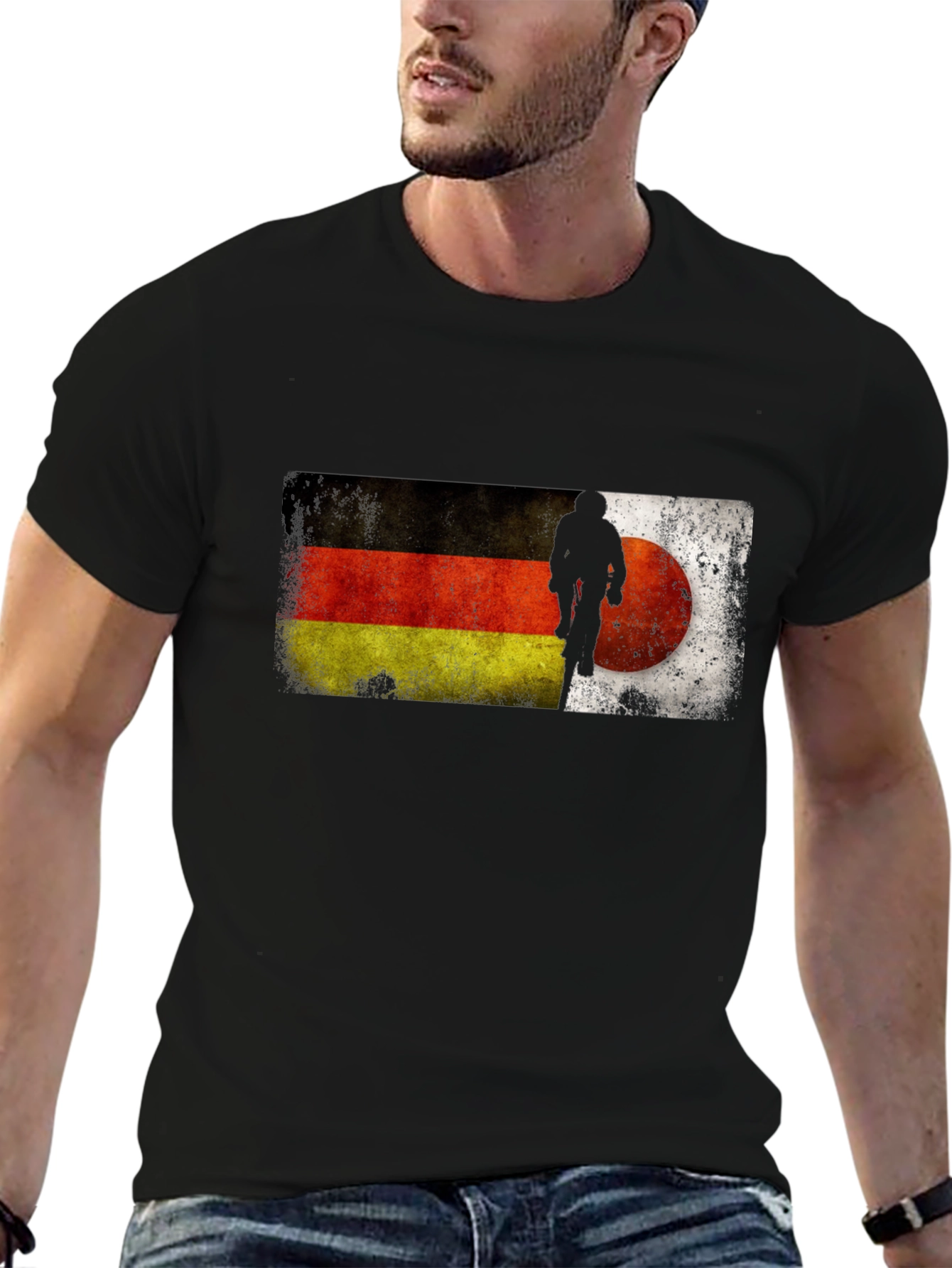German Flag Mountain Biker Graphic T-Shirt
