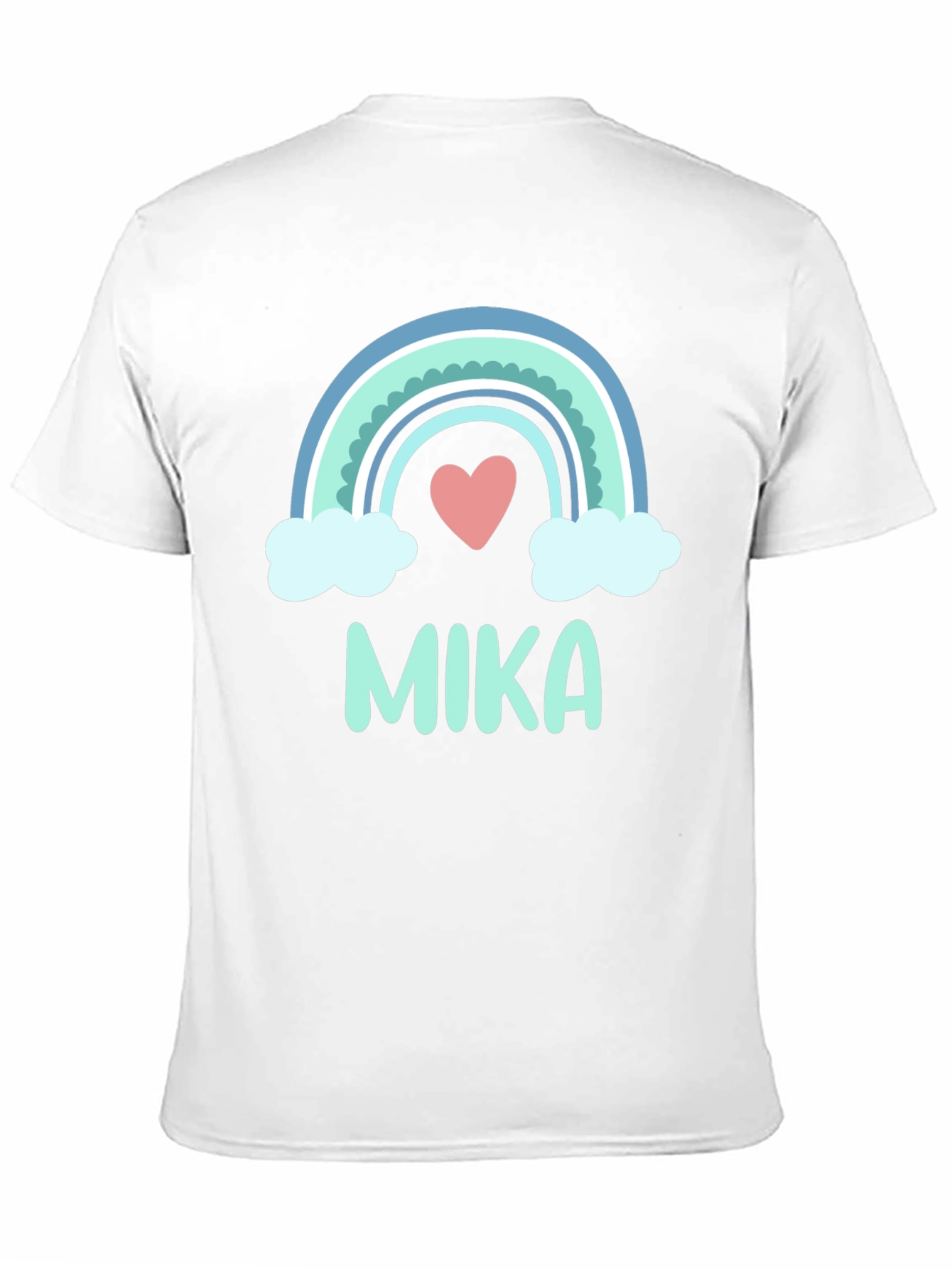 Mika Rainbow Heart Tee - Personalized Black T-Shirt