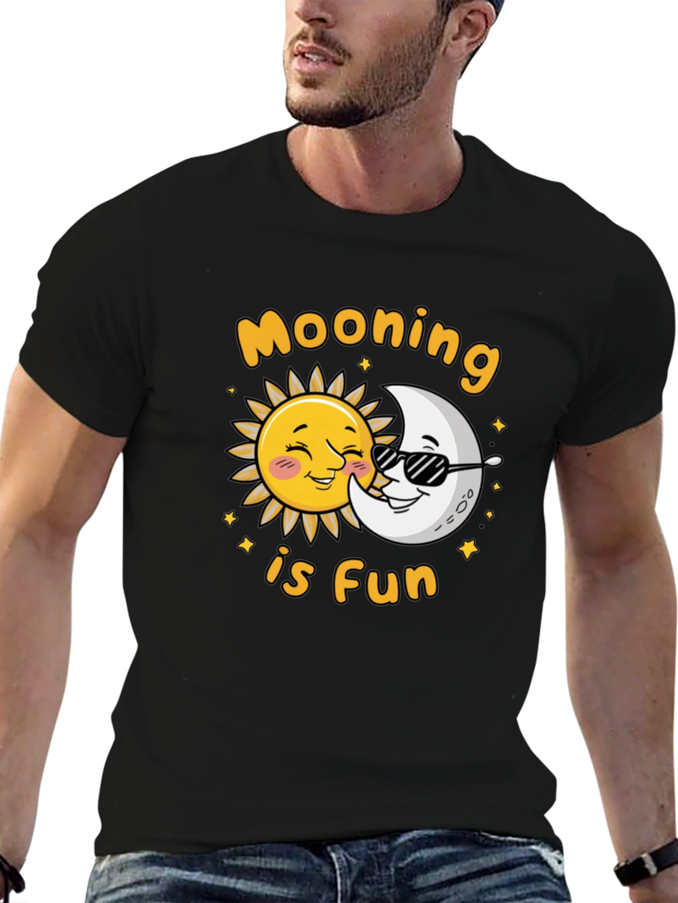 Moons is Fun Black T-Shirt