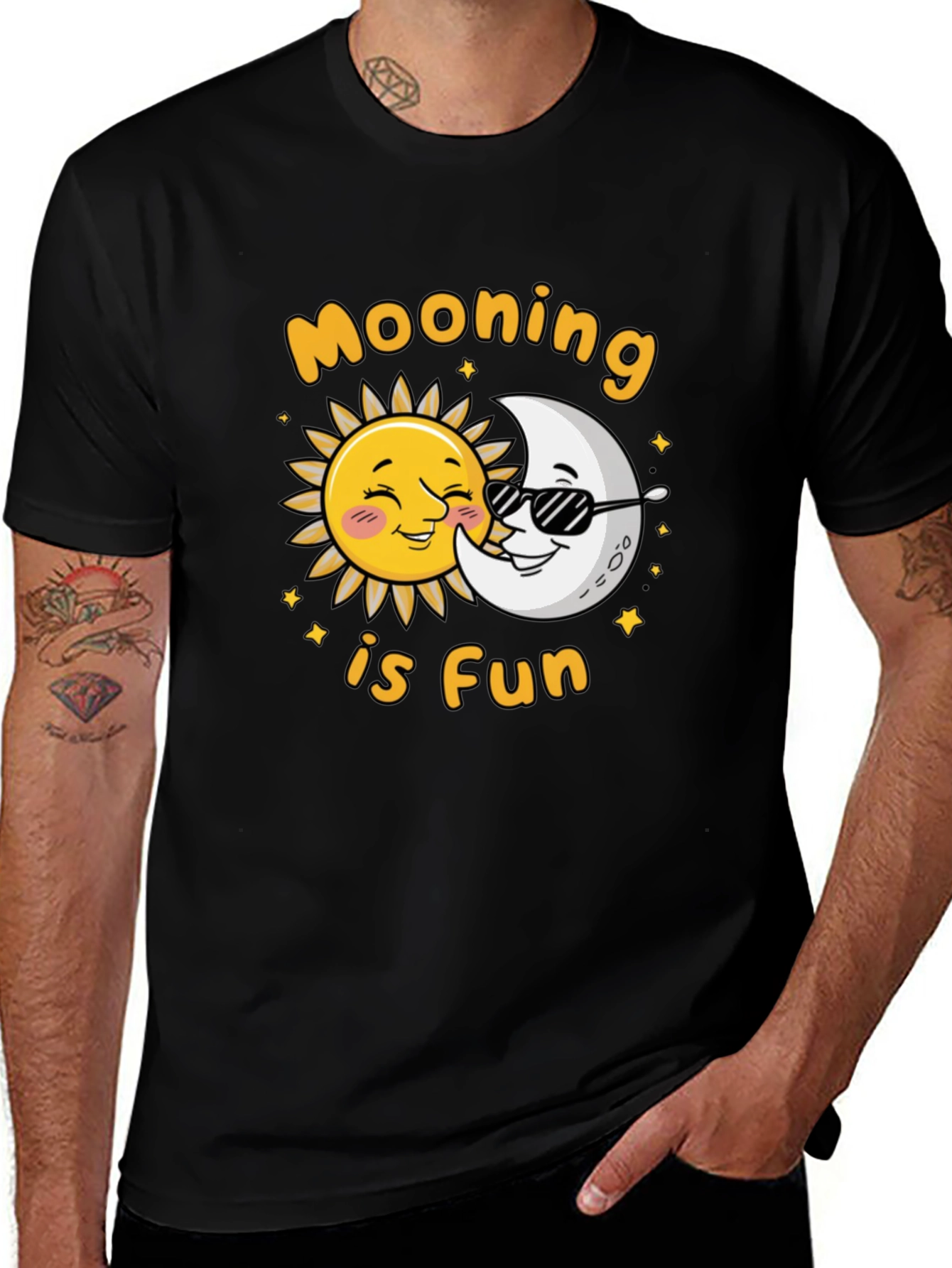 Moons is Fun Black T-Shirt