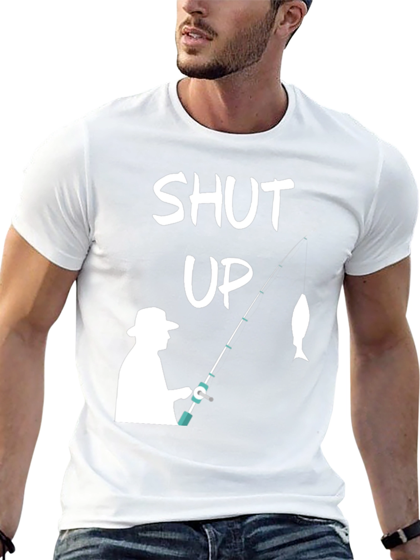 Shut Up Fishing T-Shirt - Funny Angler Tee