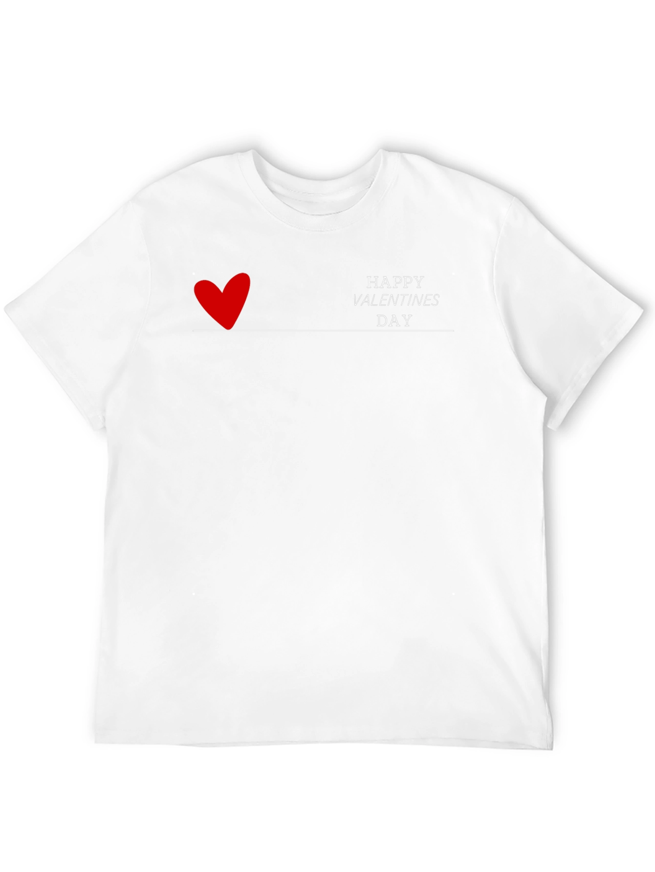 Happy Valentines Day Graphic Black T-Shirt