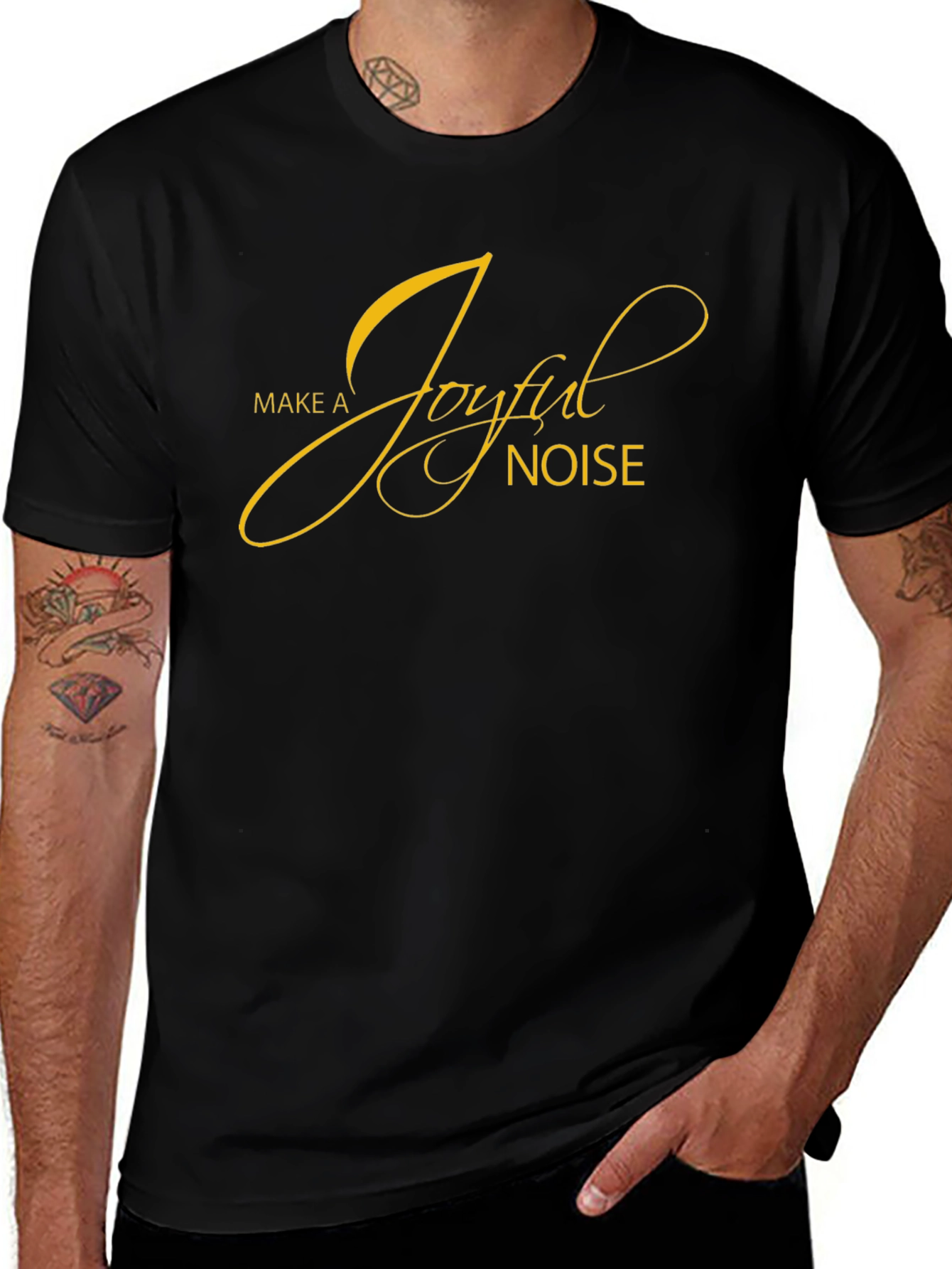Joyful Noise Graphic Tee - Black Cotton T-Shirt