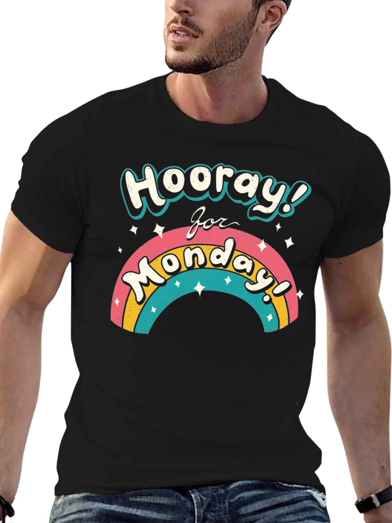 Hooray for Monday Rainbow Graphic T-Shirt