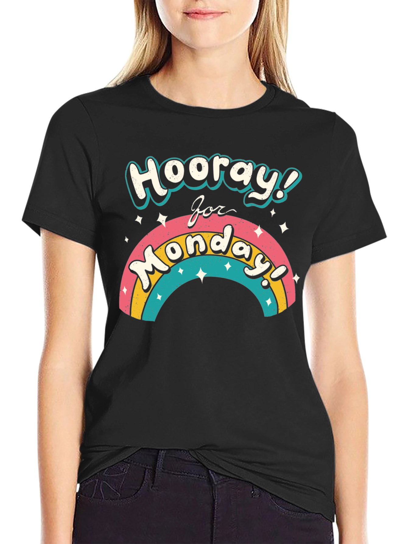 Hooray for Monday Rainbow Graphic T-Shirt