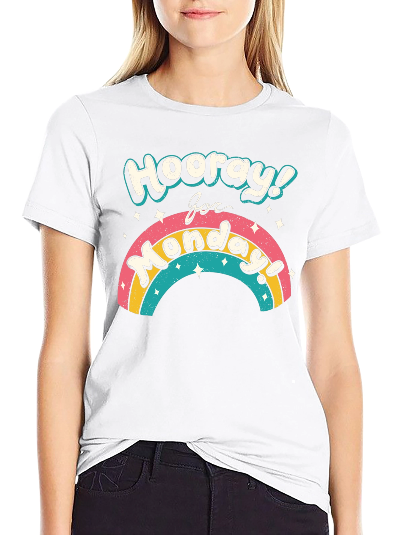 Hooray for Monday Rainbow Graphic T-Shirt