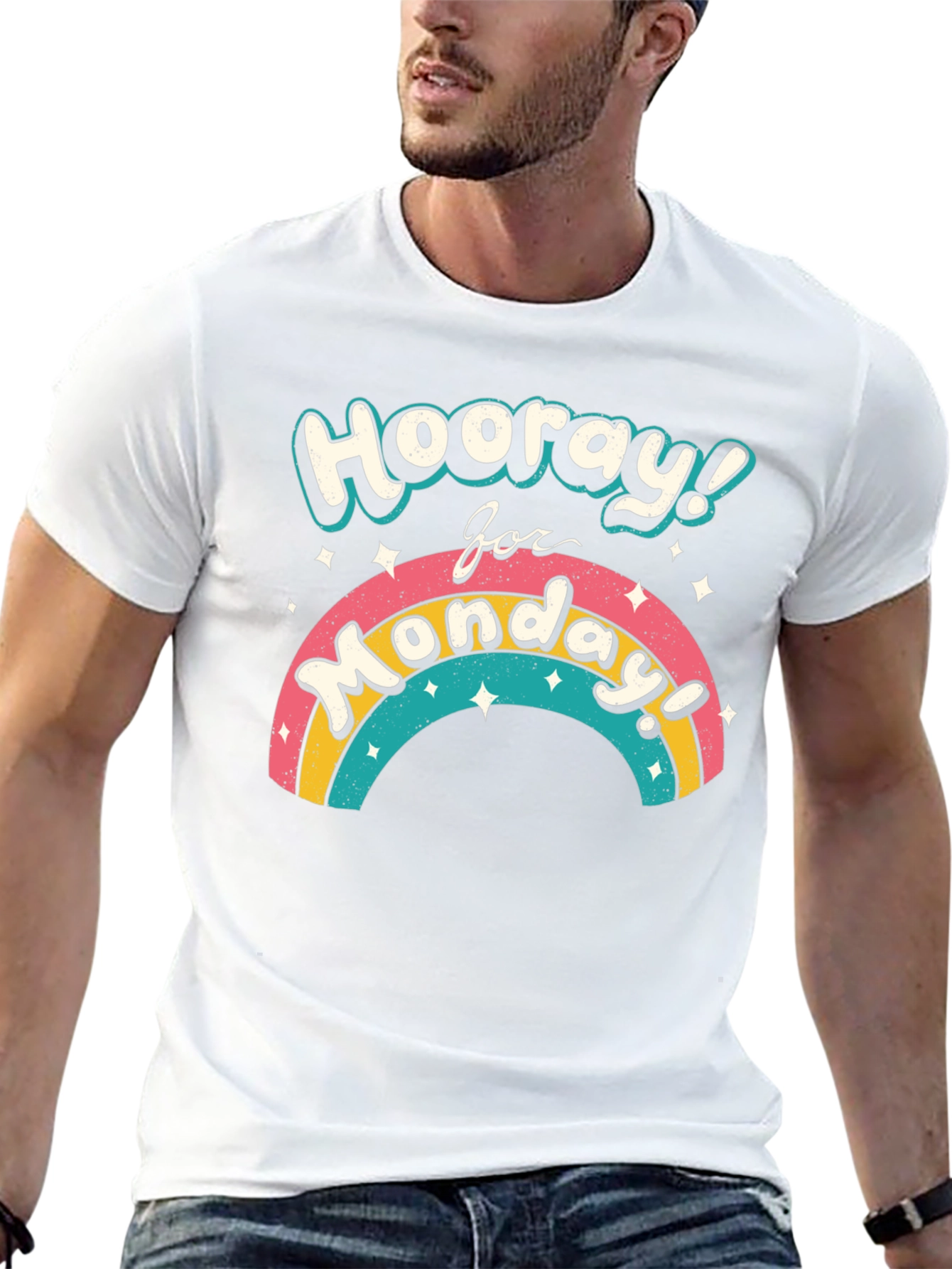 Hooray for Monday Rainbow Graphic T-Shirt