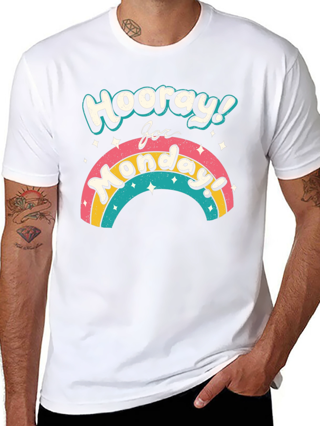 Hooray for Monday Rainbow Graphic T-Shirt