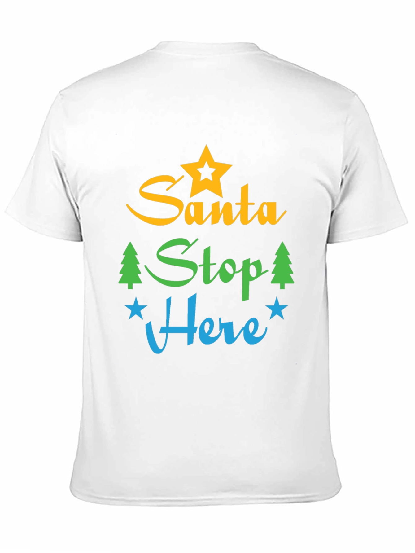 Santa Stop Here Graphic Tee - Festive Holiday Apparel