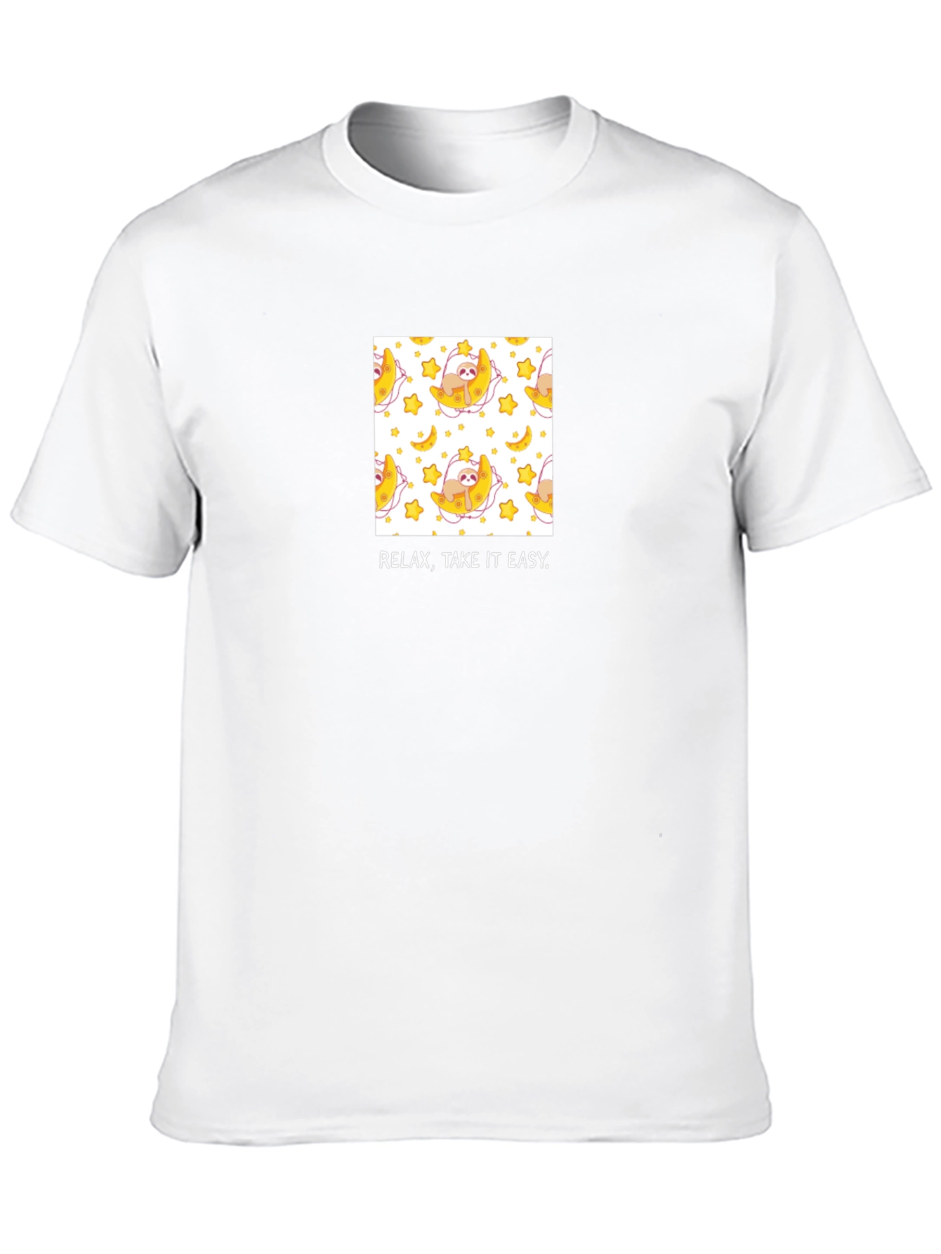 Relax Sloth Moon Black T-Shirt
