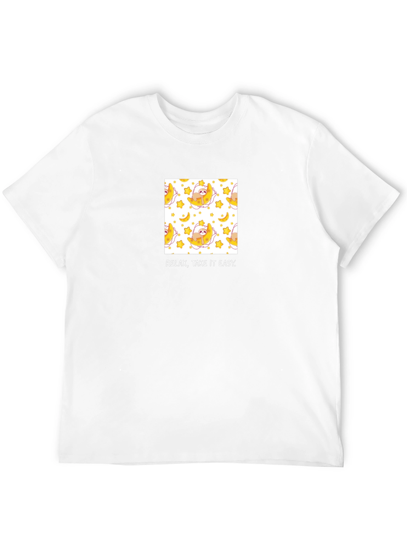 Relax Sloth Moon Black T-Shirt