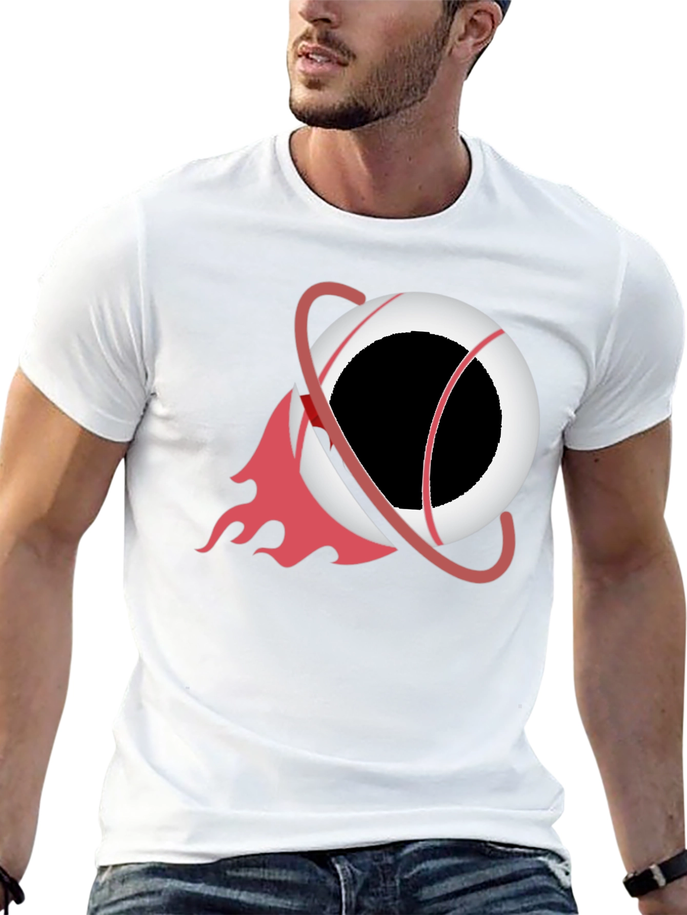 Black T-Shirt with Orbit Graphic