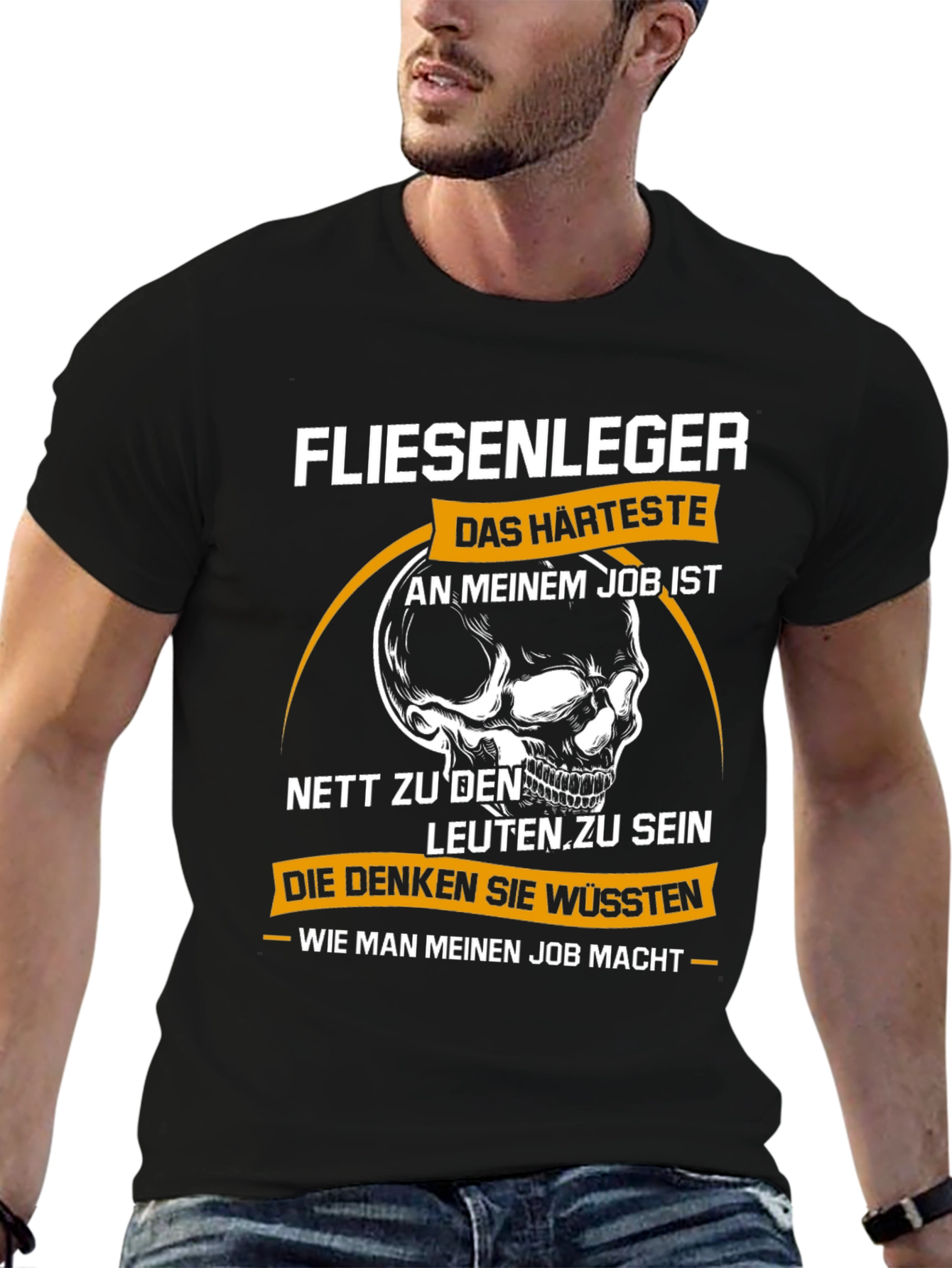 Fliesenleger Job Skull Graphic Tee