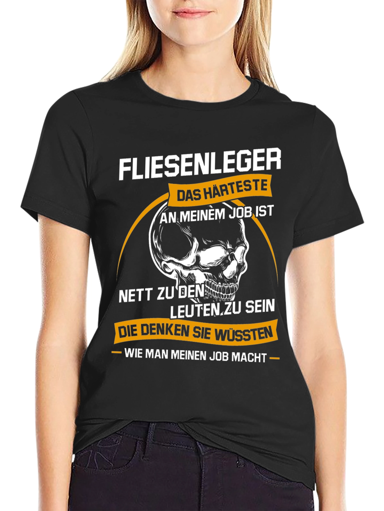 Fliesenleger Job Skull Graphic Tee