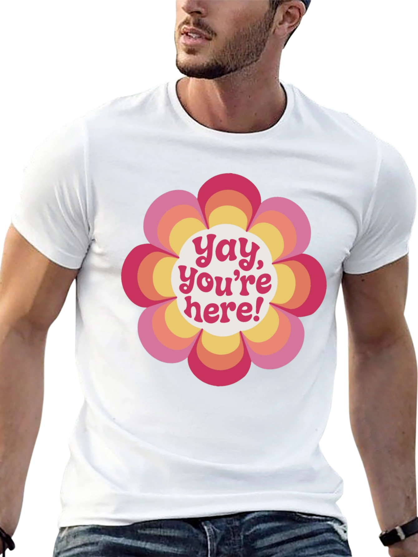 Retro Flower Power Graphic Tee - Yay Youre Here!