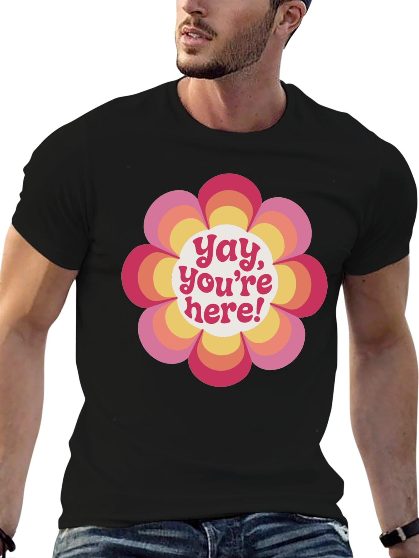 Retro Flower Power Graphic Tee - Yay Youre Here!