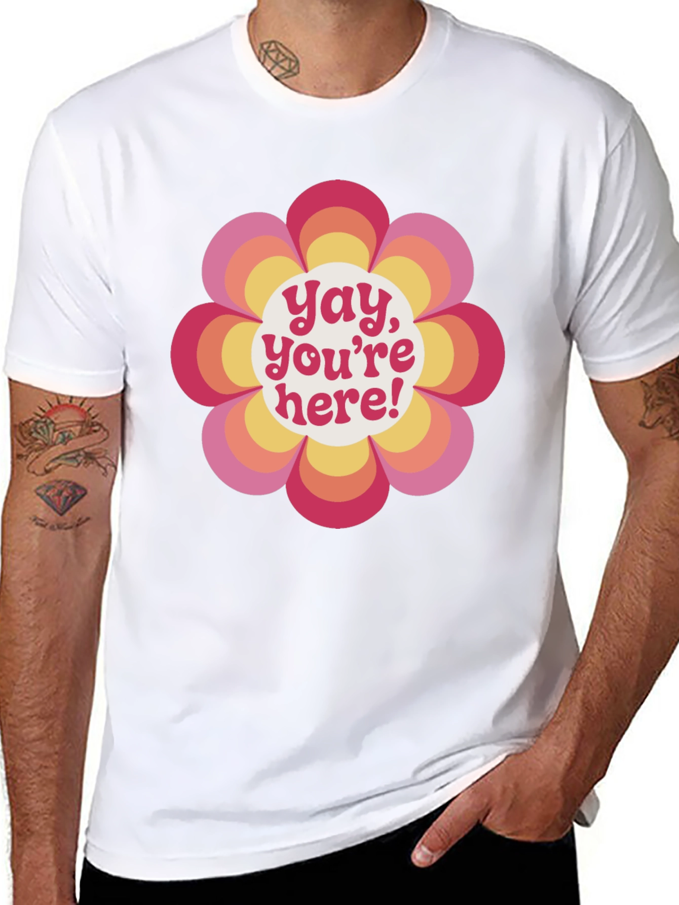 Retro Flower Power Graphic Tee - Yay Youre Here!