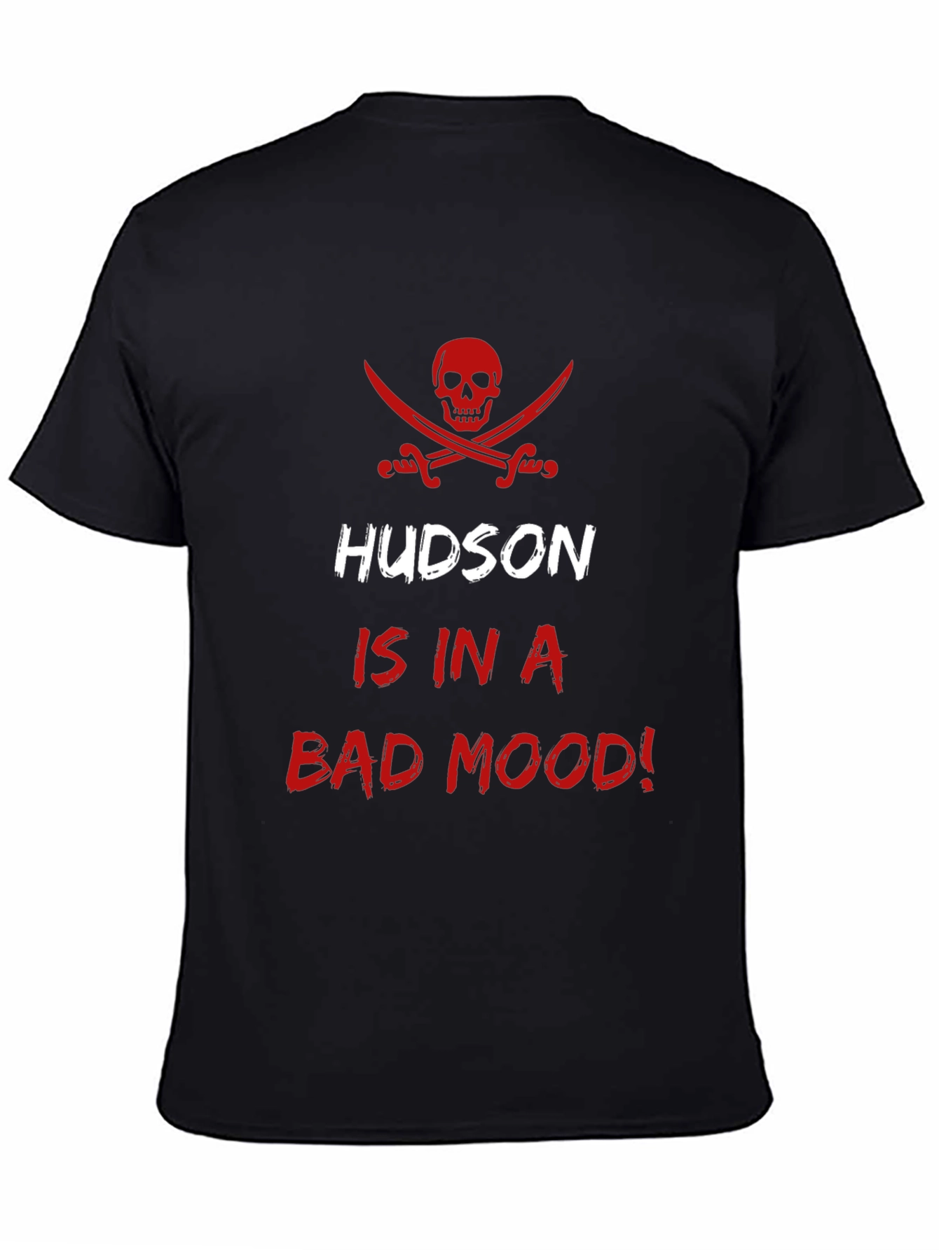 Hudson Is In A Bad Mood! Mens Black Tee