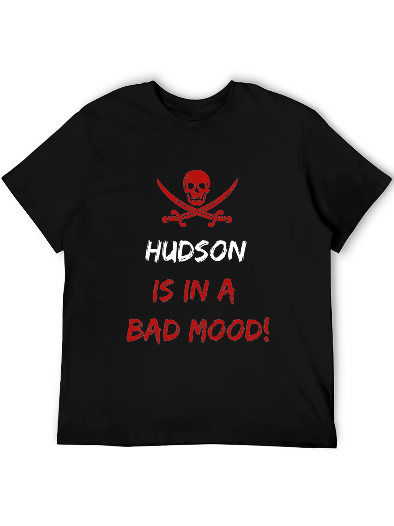 Hudson Is In A Bad Mood! Mens Black Tee