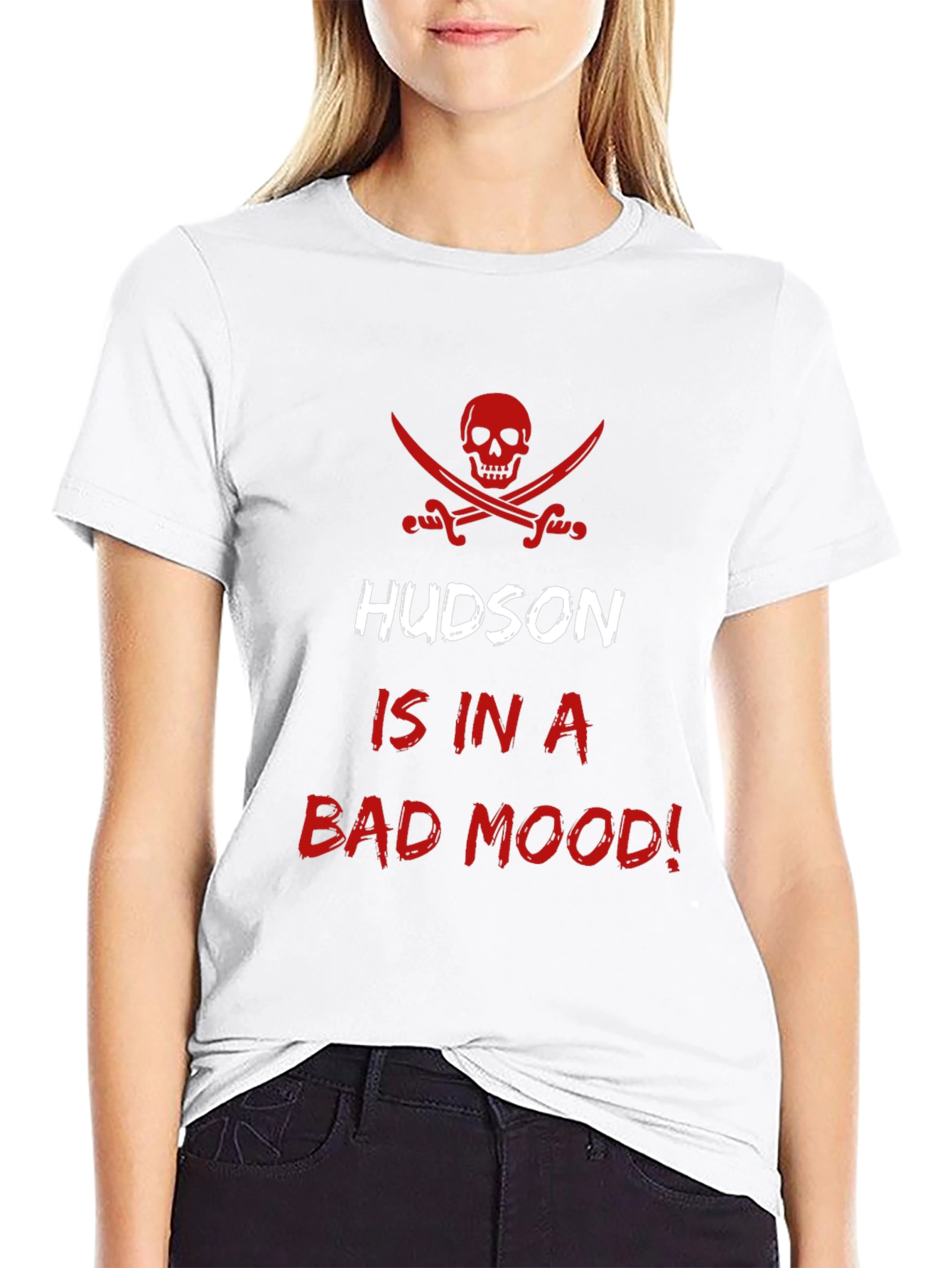 Hudson Is In A Bad Mood! Mens Black Tee