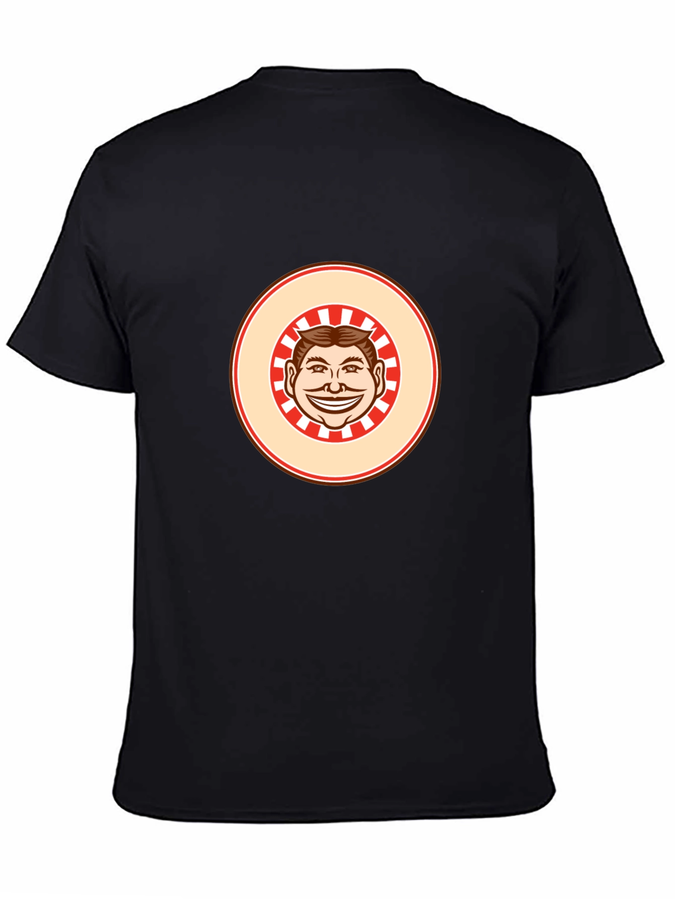 Black T-shirt with Smiling Man Graphic