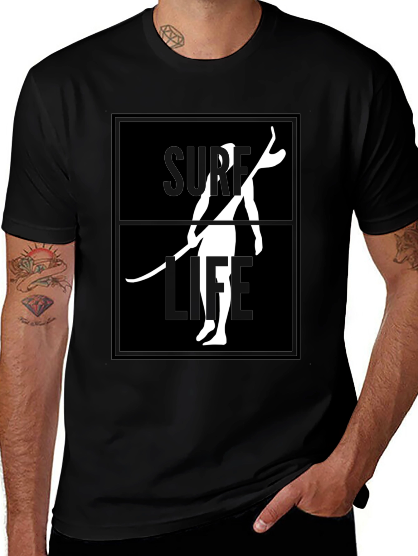 Surf Life Graphic Tee - Black T-Shirt