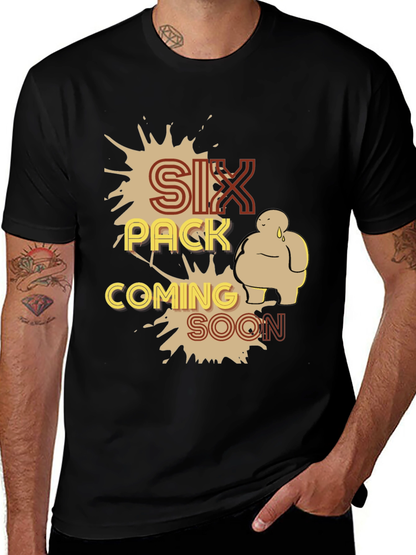 Six Pack Coming Soon Graphic T-Shirt