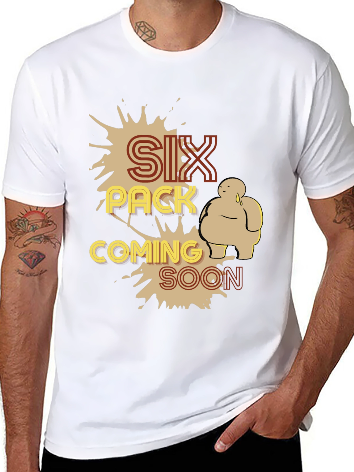 Six Pack Coming Soon Graphic T-Shirt