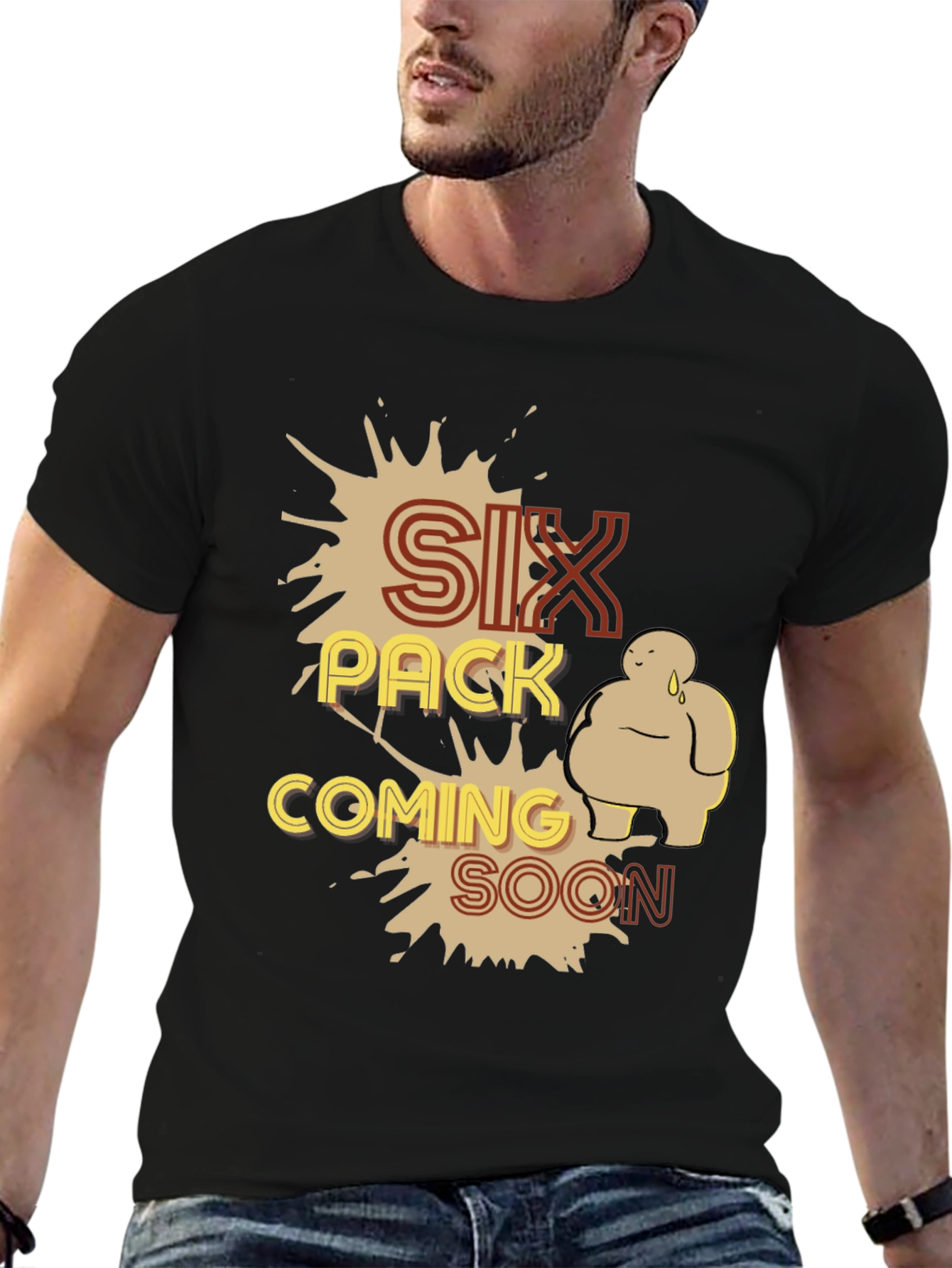 Six Pack Coming Soon Graphic T-Shirt