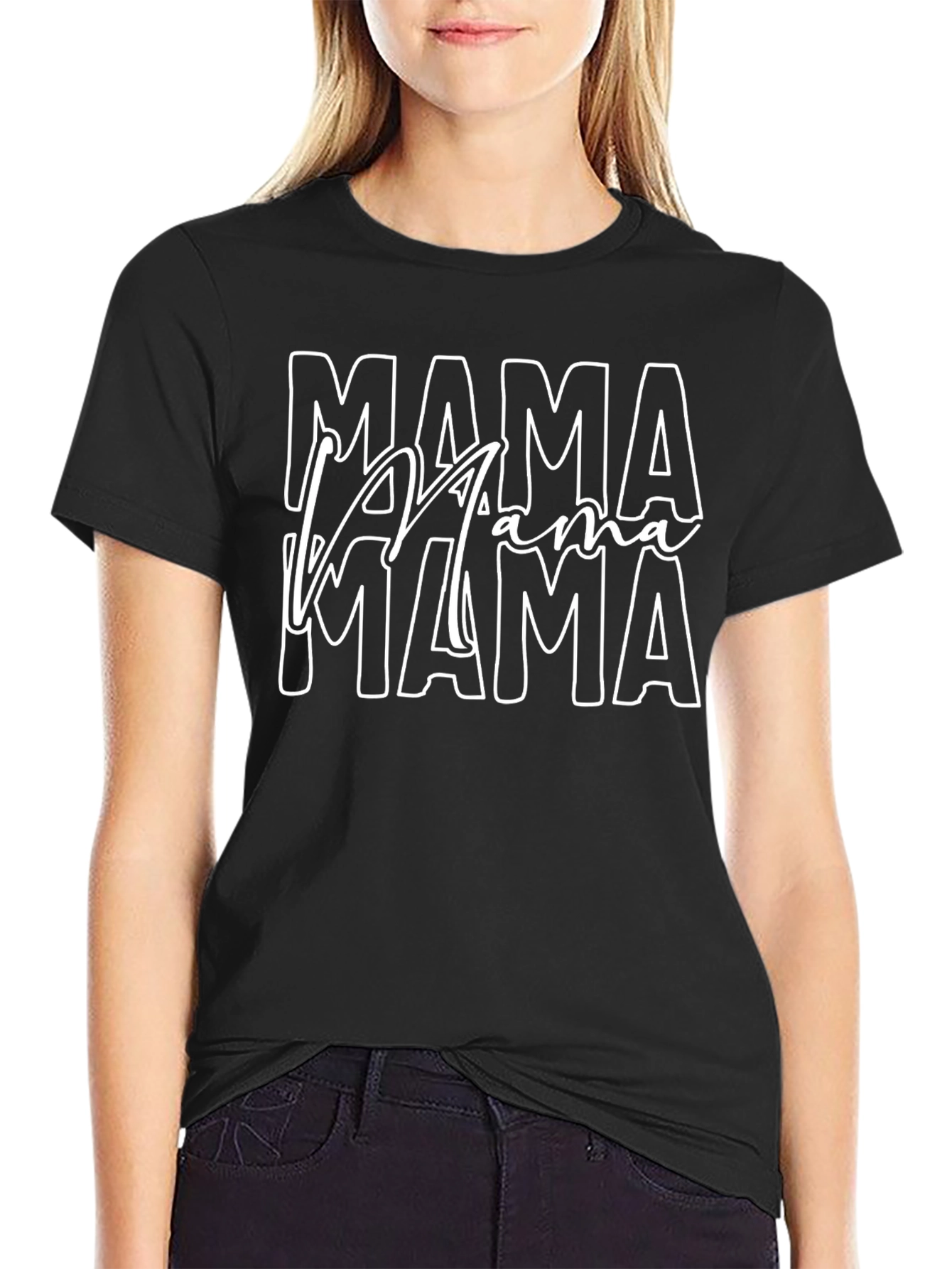 Mama Stacked Graphic Tee - Trendy Mothers Day Shirt