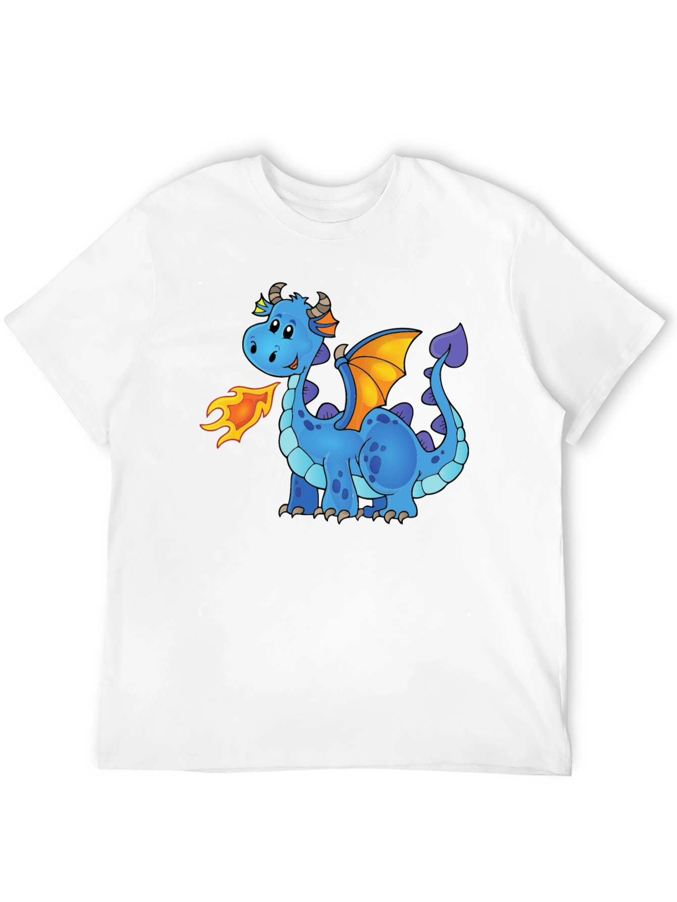 Cute Cartoon Dragon Graphic Tee - Unisex Black T-Shirt